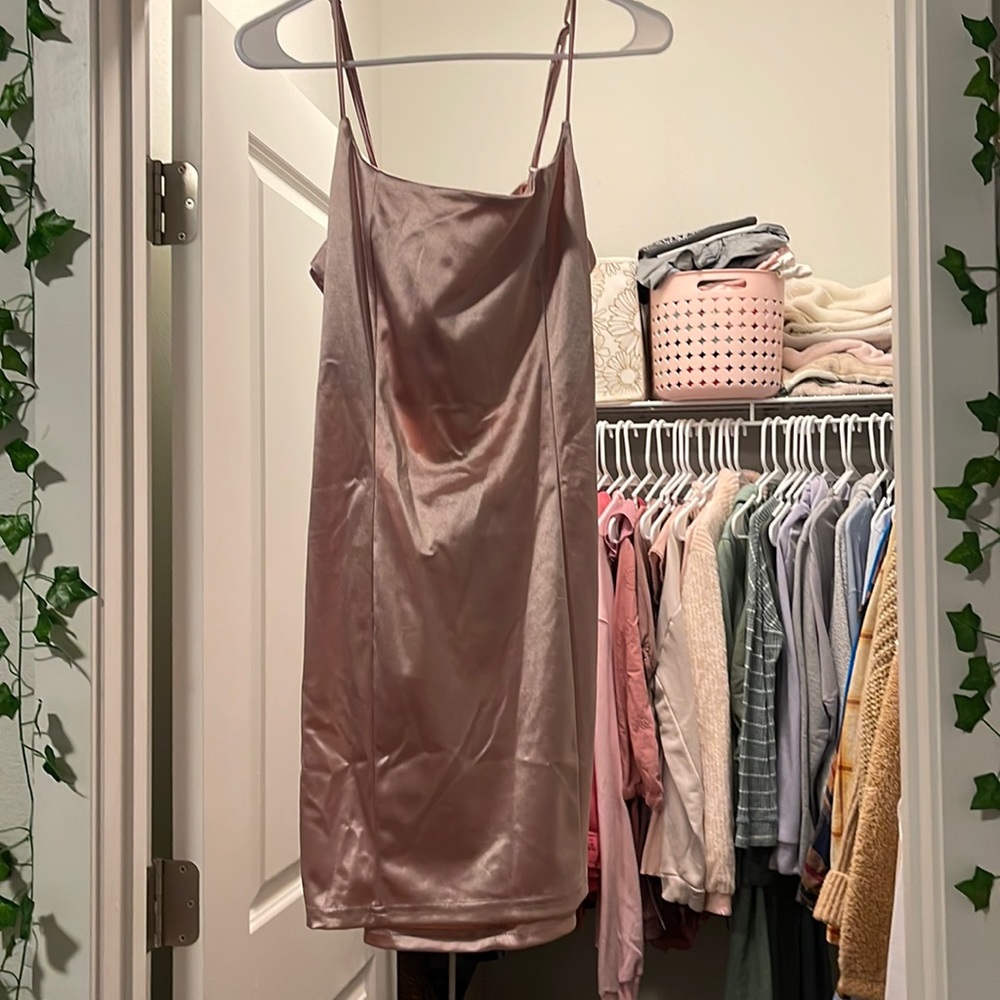 Light pink silky dress